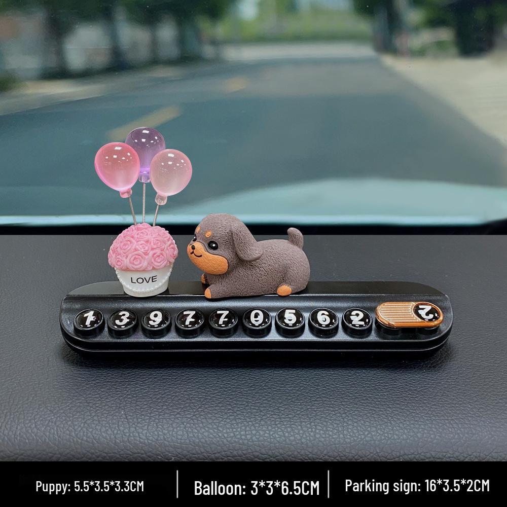 Resin Cute Puppy Car Ornament - Interior Decoration & Decompression Artifact