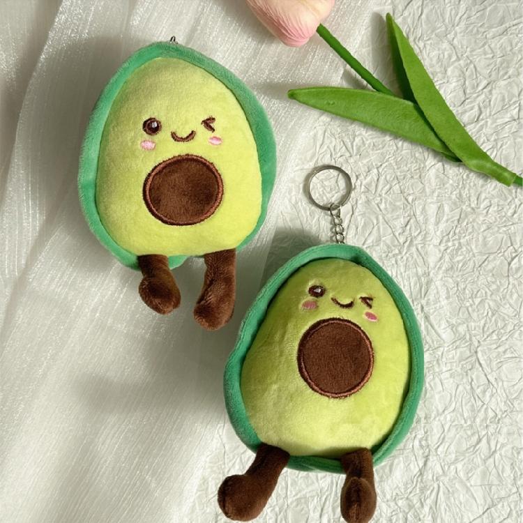 Soft Avocado Keychain Charm Plush Key Chain Soft Polyester Bag Pendant Stylish Accessory for Car Keys and Backpacks