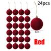 2025 Christmas 6cm Wine Red Velvet Christmas Balls For Xmas Tree Xmas Ball Hanging Pendent Festival Party Home Decor Supplies