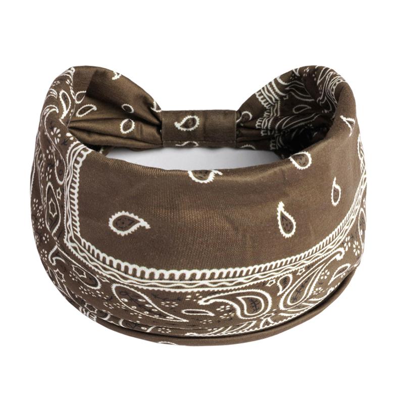 

Тюрбаны с узелками в стиле бохо для йоги, эластичная повязка на голову для женщин, широкие повязки для волос, головные уборы, банданы с принтом, аксессуары для повязок на волосы кофейный