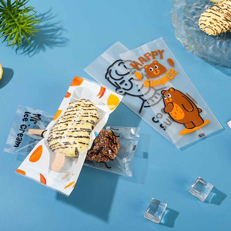 100Pcs Disposable Ice Popsicles Bags Thick Frozen Pops Handmade Ice Cream Plastic Wrappers For Candy Food Grade Packing Bag