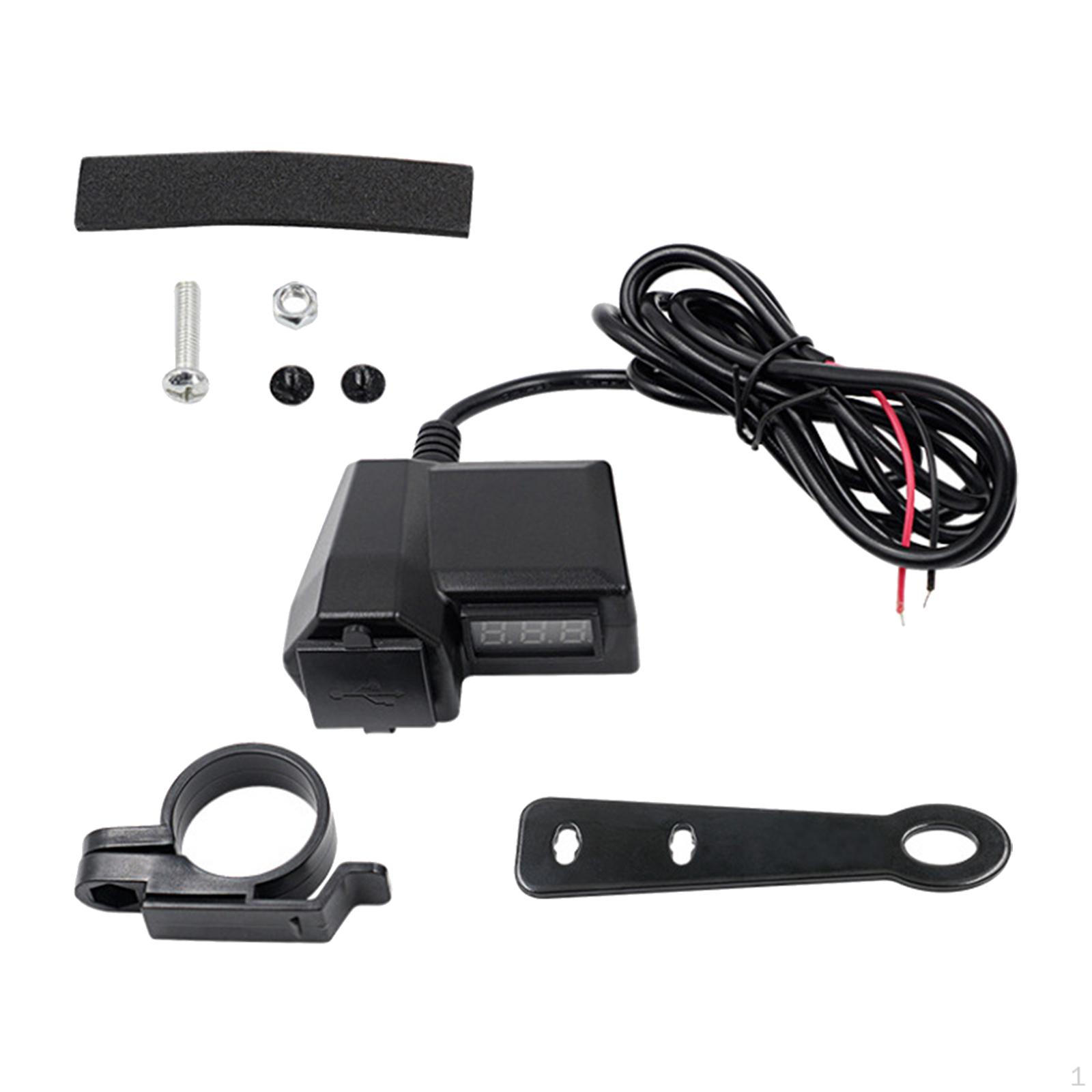 

Motorcycle USB Charger with Voltmeter Phone for GPS Style A
