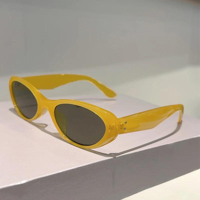 Cute Oval Sunglasses Women Fashion Vintage Candy Color Rim Shades Trendy Brand Design Travelling Decor Sun Glasses