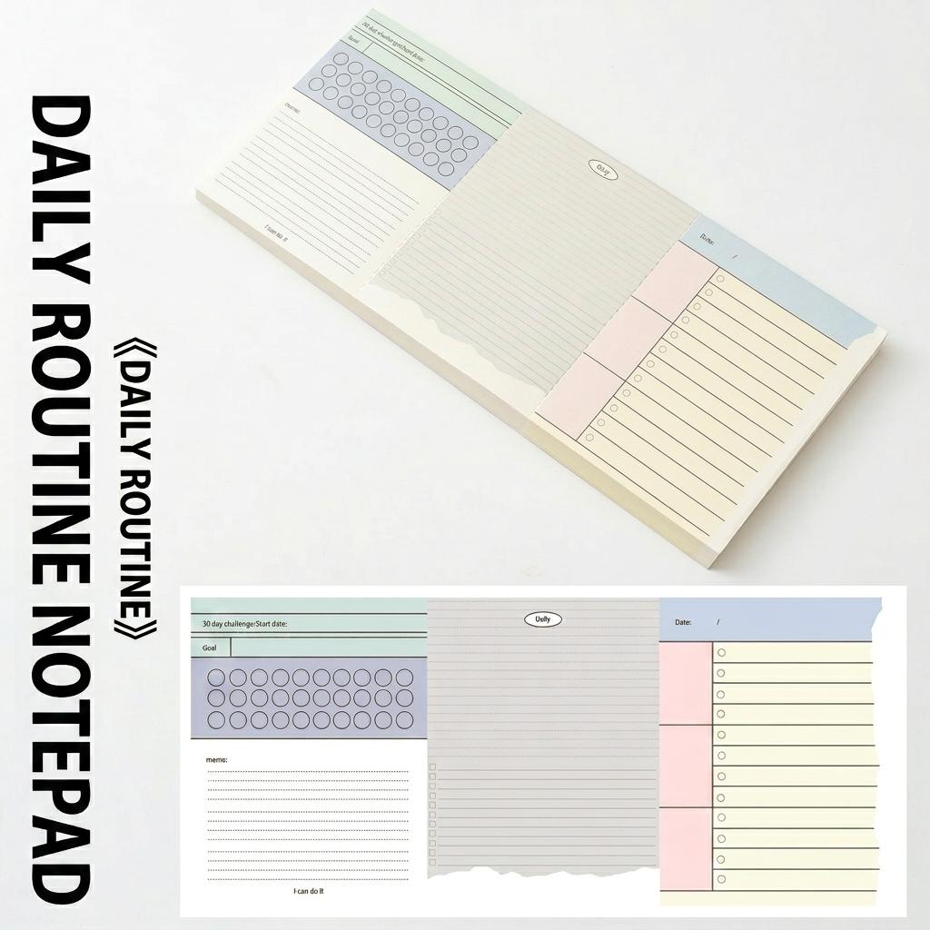 Daily Schedule Notepad Non-Adhesive Tearable Planning Notepad Non-Adhesive Memo Pad Pre-Scored Weekly Plan Memo Pad For Students