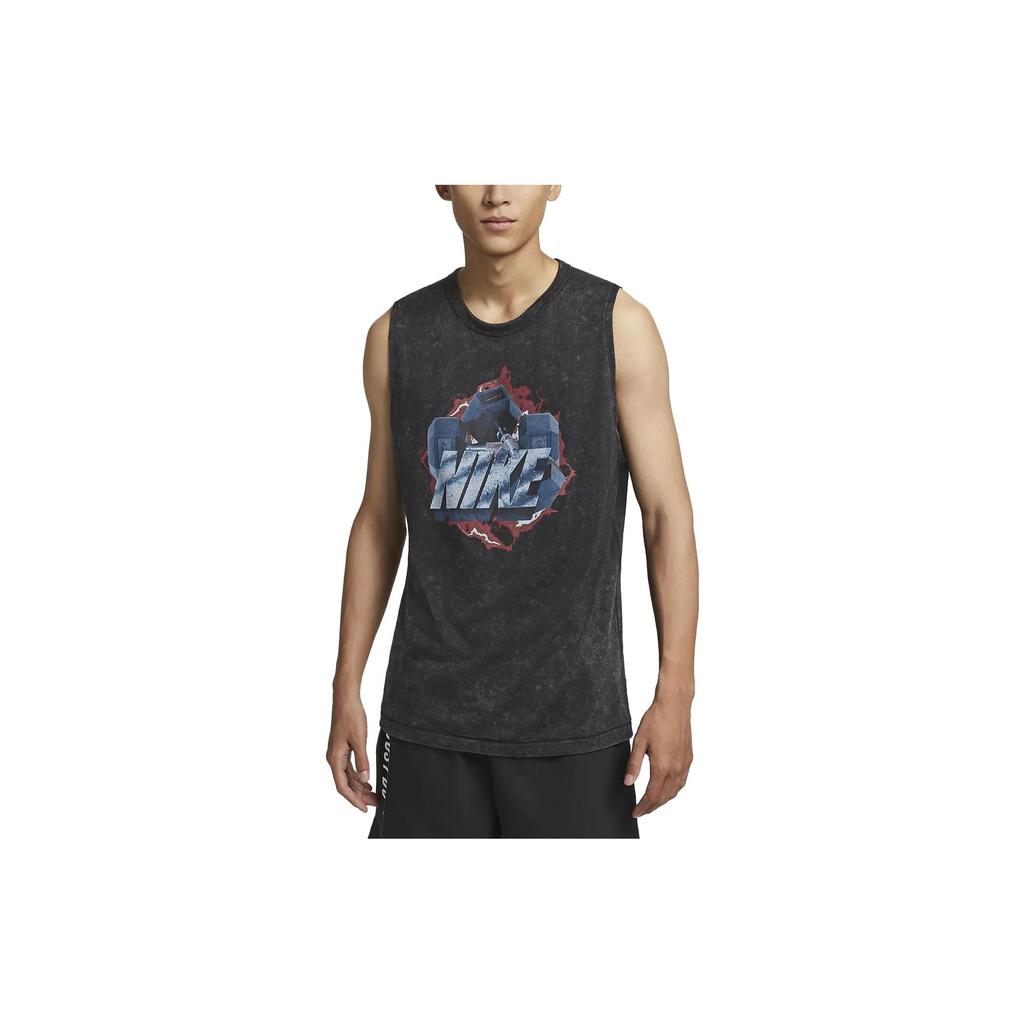 Nike Tank Tops Men's Black Crew Neck Moderate Straight Fit DX0909-010