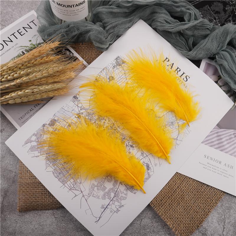 10-15Cm Fluffy Turkey Feathers Hard Stick Colorful Marabou Plume Wedding Party Decoration Jewelry Creation Accessories