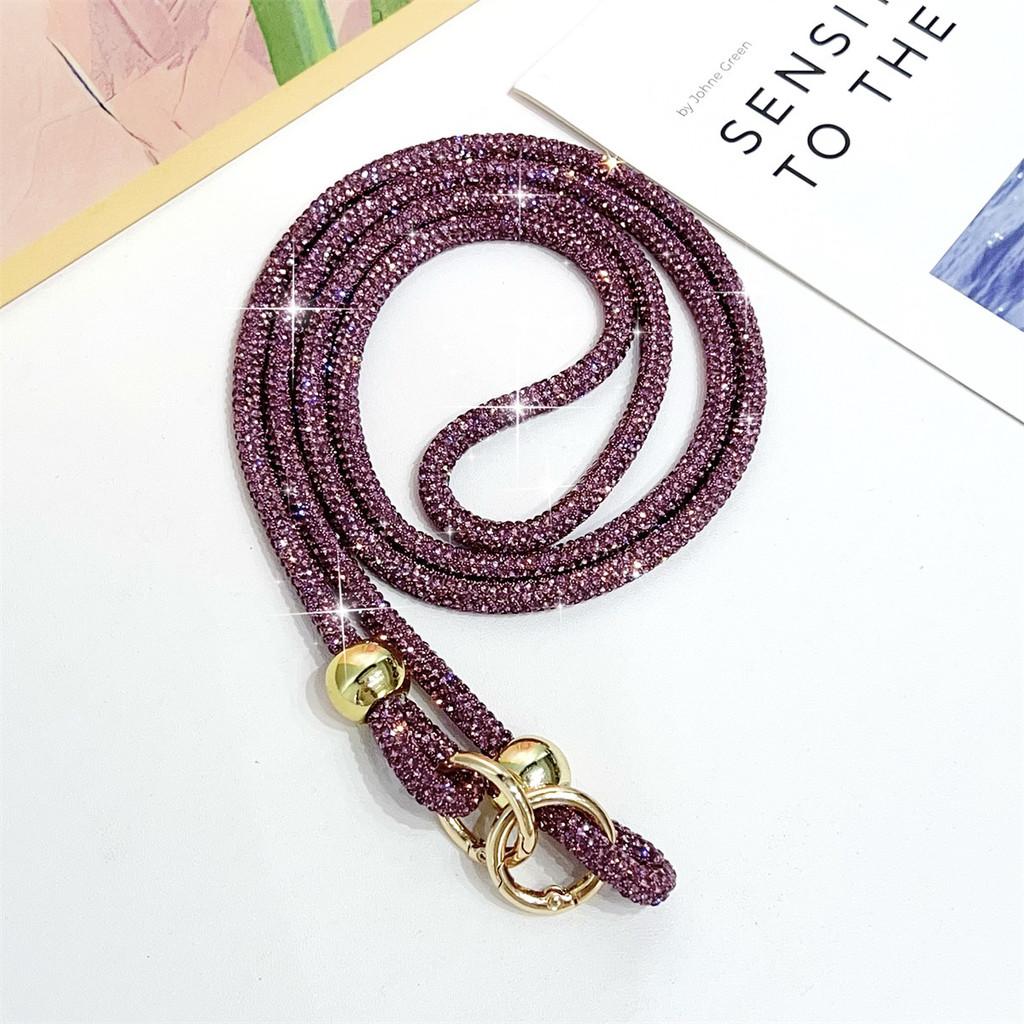 Pvc Phone Lanyard With Full Rhinestone Water Dazzling Crystal Beads For Women And Men