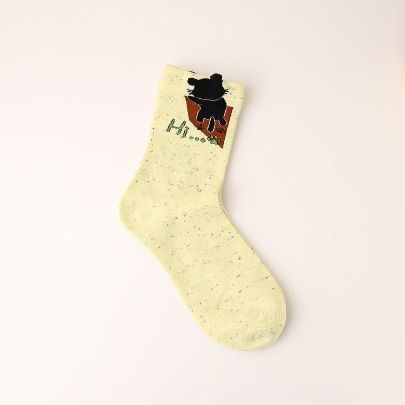 Ladies Spring and Summer Cartoon Funny Cute College Tube Socks