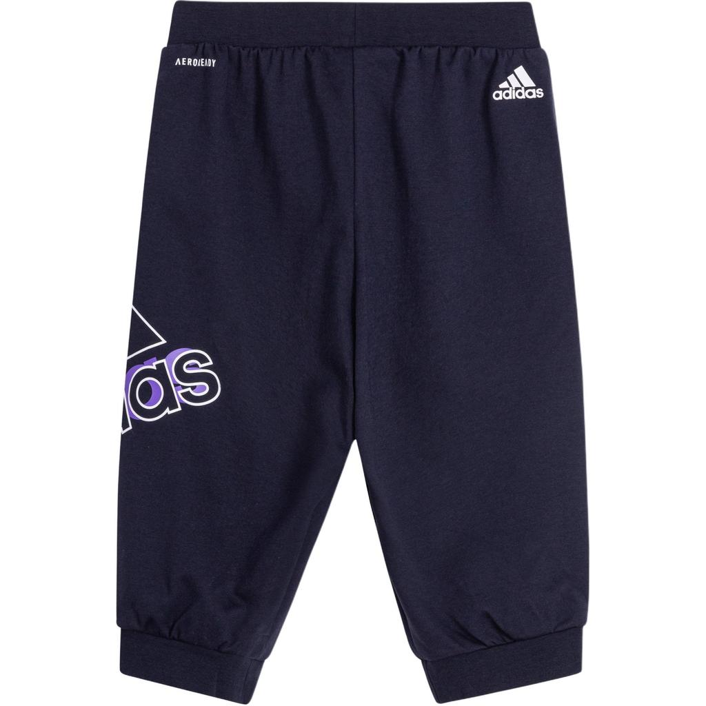 adidas Comfortable Moisture-Wicking Three-Quarter Pants Kids Bottoms Blue HT4917