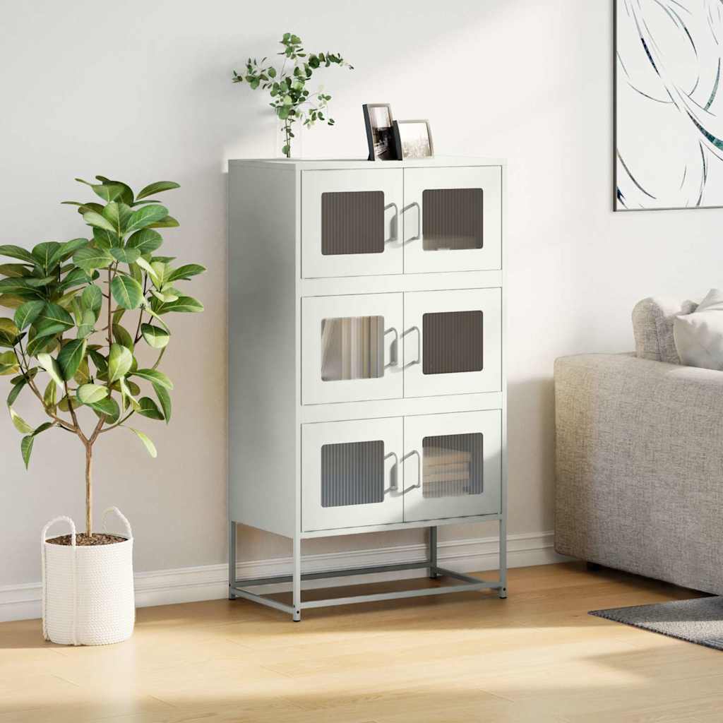 Highboard White 68 X 39 X 123 Cm Steel