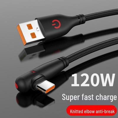 120W Super Fast Charging Braided Type-C Cable for Huawei Honor 6A