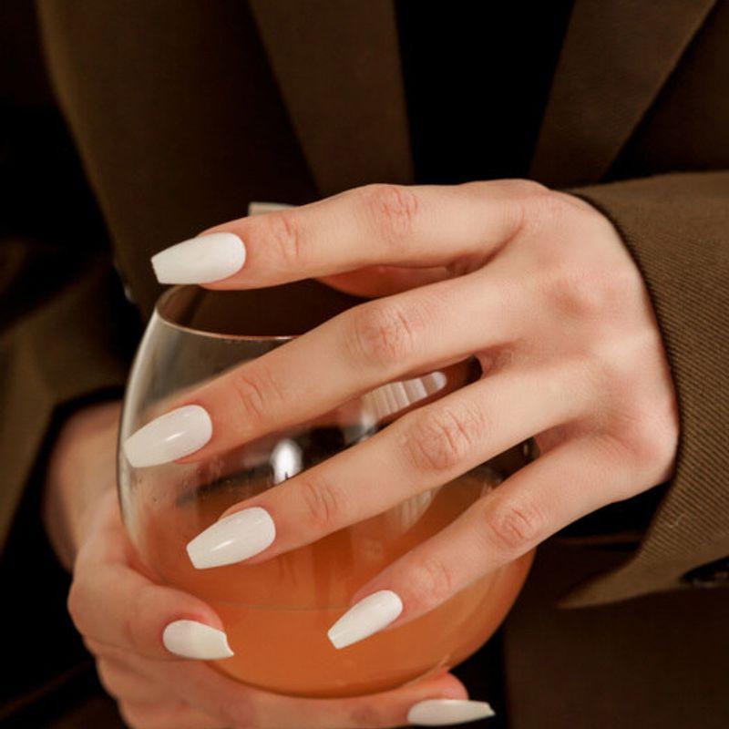 Reusable Nail Tip Edge White (Coffin)