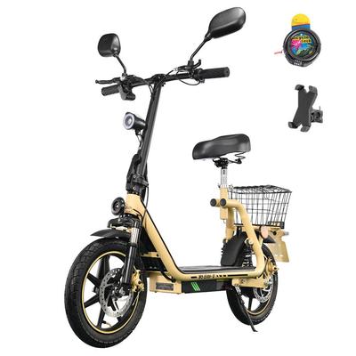 Twofish M5 ELITE-E Electric Scooter with Seat and Basket EEC Certified 14" Tire 500W Motor 48V13Ah Battery Max Speed 40km/h Max Range 30km