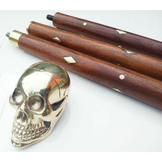 Spazierstock mit drei Nebula-Drachenköpfen im viktorianischen Stil, nautischer Toscana-Schädel, Drachengriff, Gehstock aus Holz für Männer und Frauen