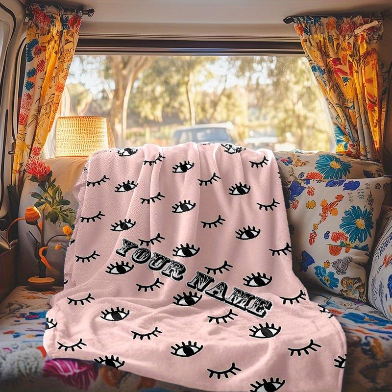 Eye Blanket Personalized Name Soft Comfortable Stylish Blanket Car Blanket Perfect For Travel Camping Outdoor Home Suitable For All Seasons Perfect