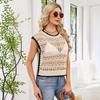 Blusa Hueca de Primavera y Verano Nueva Chaqueta de Punto Casual de Negocios Cárdigan sin Espalda Top de Punto