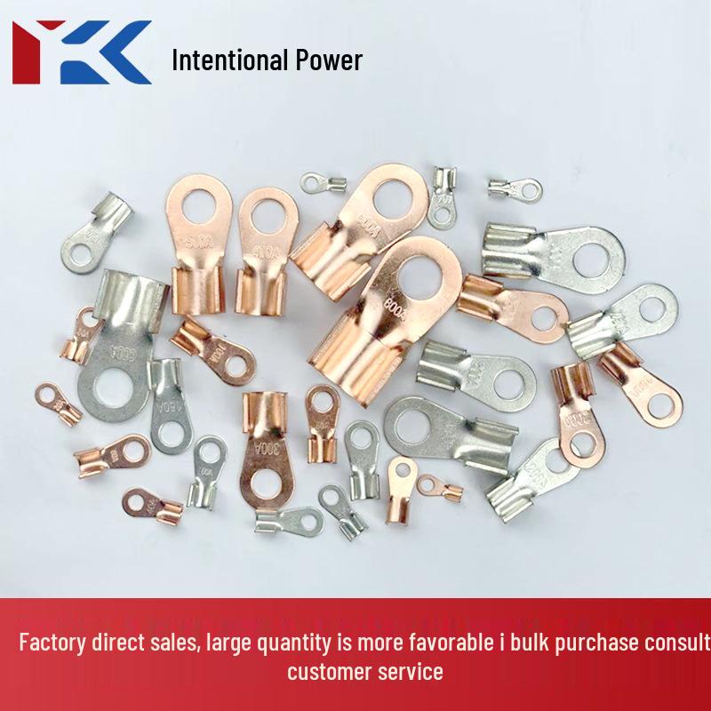 Purple Copper Open Nose Crimp Terminals: OT Copper Lugs 10A-1000A, Tinned Electrical Wire Connectors