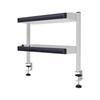 Clamp-On Desk Shelf – 2-Tier Under/Over Desk Storage Organizer with Guardrail – White