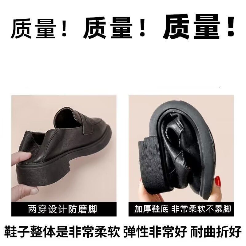 Dames enkelschoen lente 2025 nieuw zacht leer kleine leren schoenen dames werk zacht zool schoenen Britse stijl loafers dames