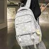 Schoolbag Wholesale Starlight Fog Ash and Polka Dot Star Backpack Junior High School Student Light Commuter Large Capacity School Bag Women's Backpack