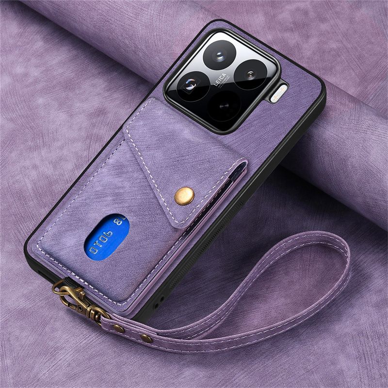 Xiaomi 15 Mobile Phone Case Anti-drop Card Case Xiaomi 15 Pro Protective Case Car Magnetic Attraction Retro Business Men and Women
