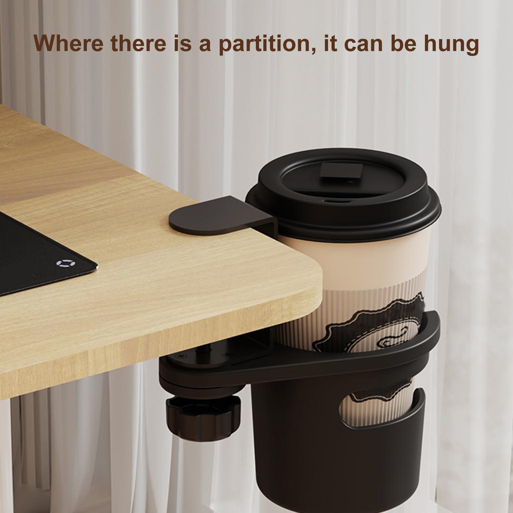 Adjustable Desk Cup Holders for Coffee and Water Clip On Table Drink Holders with 360 Degree Rotation Daily Use