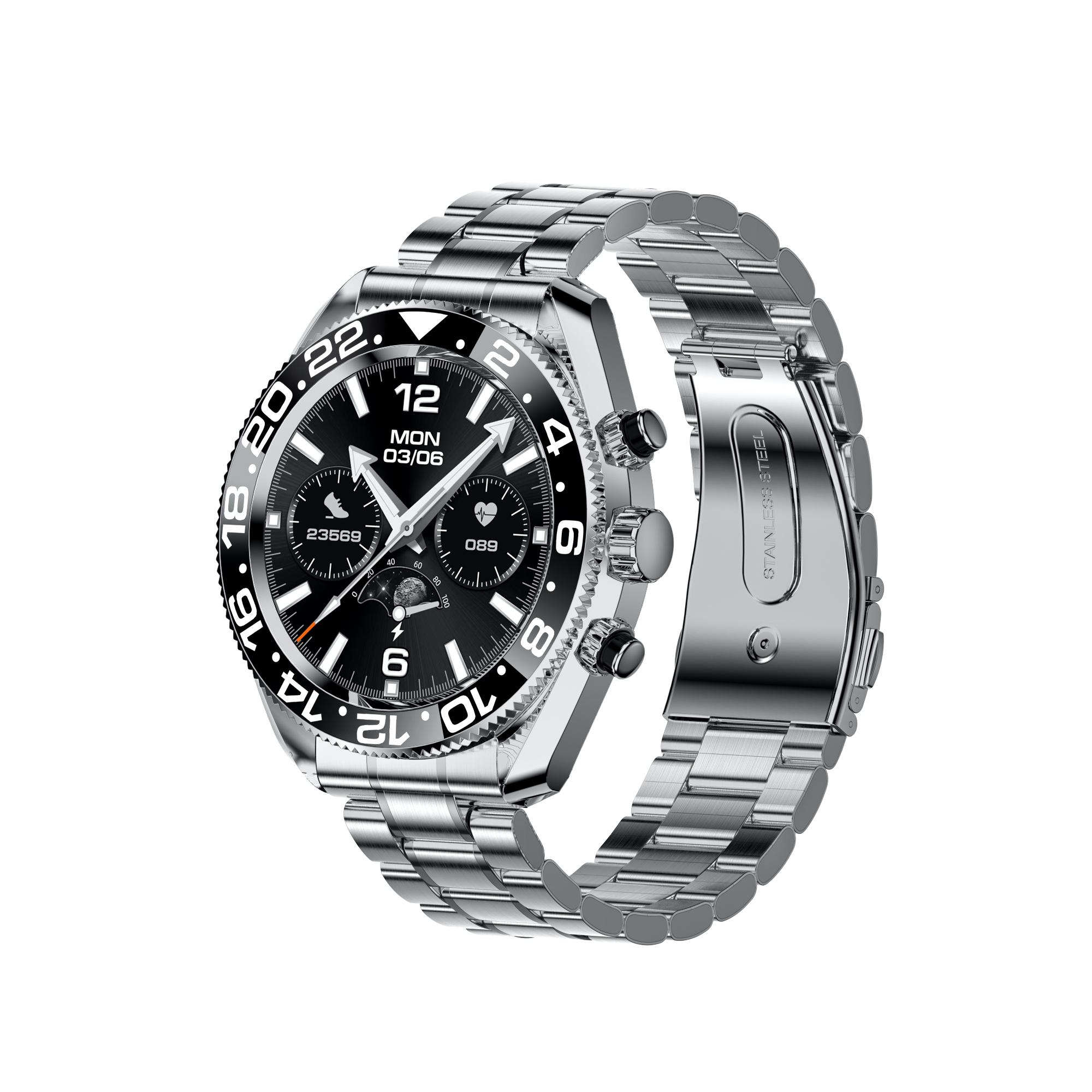 AW35 Смарт-часы для мужчин 2024 Часы Корейская поддержка Военные Водонепроницаемые Bluetooth Звонки Цифровой Спорт Бизнес чёрный/серебряный