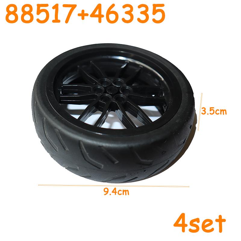 Non-Toxic 46334 88517 11957 88516 67140 46335 Tire Cross Hole Set Car Truck Wheels Hub Technical Bricks Moc Motorcycle Building Blocks