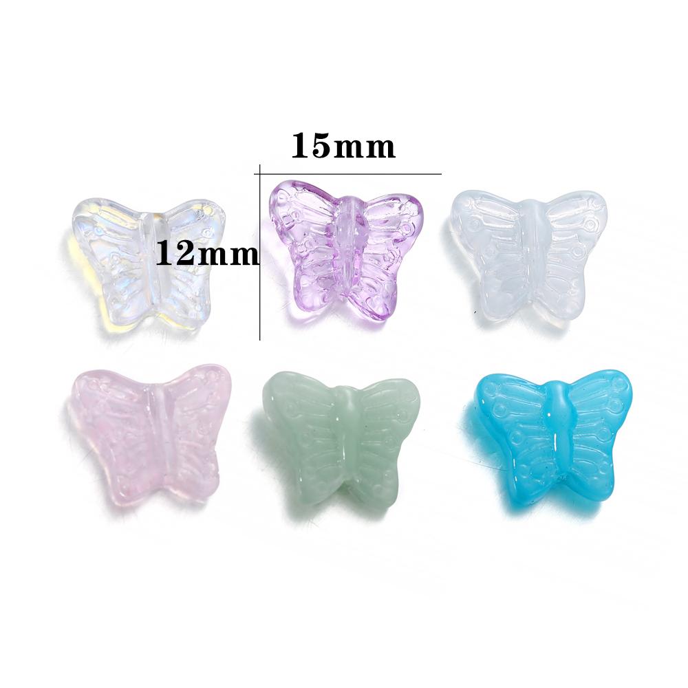 10 Stück/Los Mehrfarbige Kristallglas Schmetterling Anhänger Lose Perlen Zur Schmuckherstellung Handgefertigte Halskette Armband DIY Zubehör