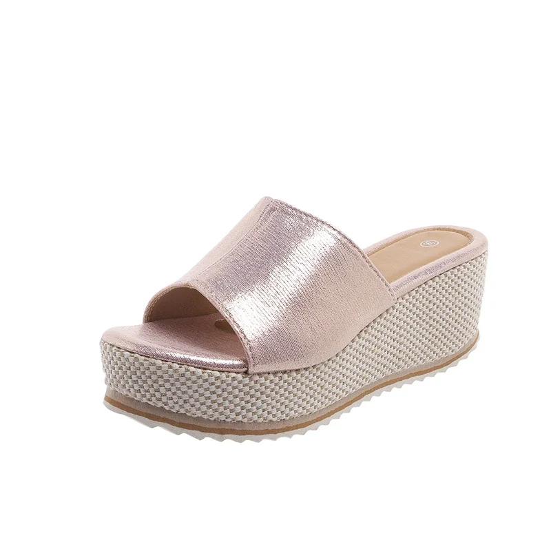 Fashion Women Slippers 2024 Summer New Fashion Platform Beach High Heels Shoes for Women Wedges Sexy Open Toed Slippers Female Zapatos