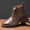 Men's British Style High-Top Martin Boots - New Autumn/Winter Plus Velvet Warm Retro Work & Casual Shoes