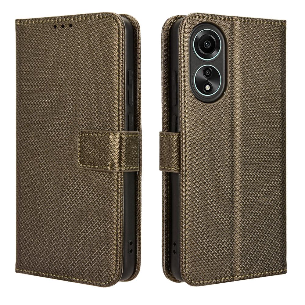 

Для OPPO A58 4G чехол-кошелек из искусственной кожи OPPO A58 4G чехол-подставка с откидной крышкой OPPO A58 4G коричневый