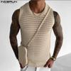 INCERUN Mesh Men Sleeveless Casual Hollow Out Tank Tops