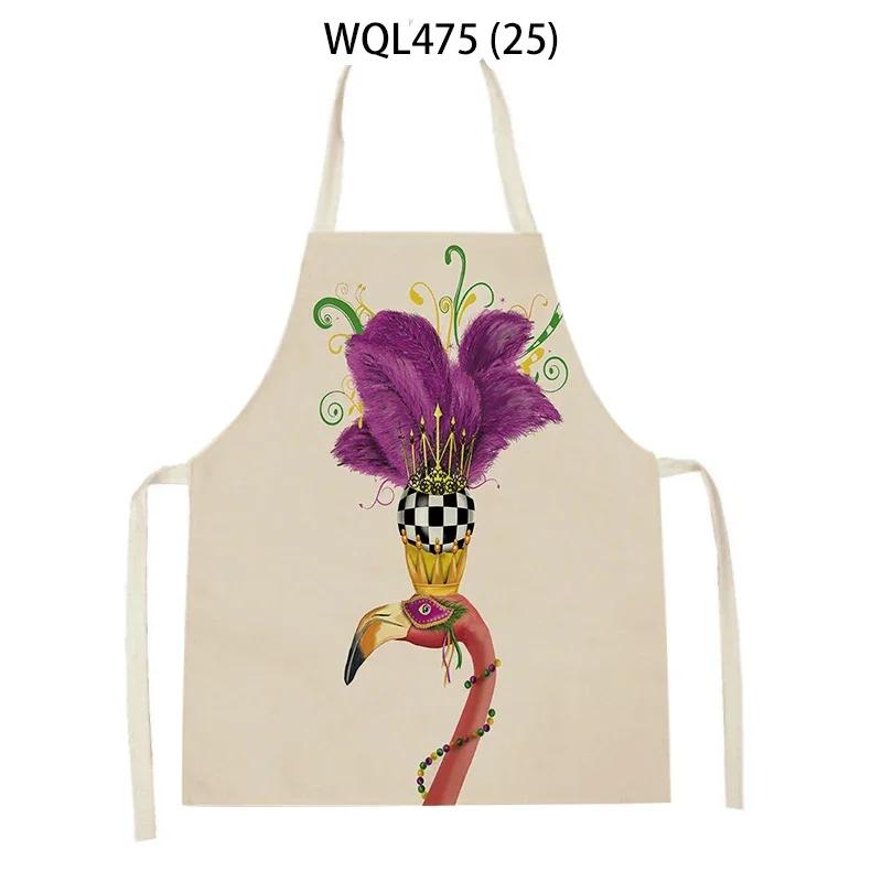 Cartoon Dog Printed Sleeveless Kitchen Aprons Animal Rabbit Fox Pattern Cooking Baking Waist Bib Household Cleaning Pinafore