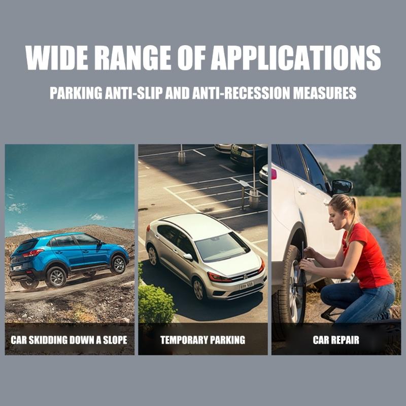 Reinforced Wheel Stopper For Secure Vehicle Parking Nonslip Base Design Wheel Chocks Garage Space Optimization