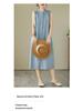 2026 New Summer Casual Sleeveless Cotton Linen Dress - Slimming, Loose Fit, Solid Color