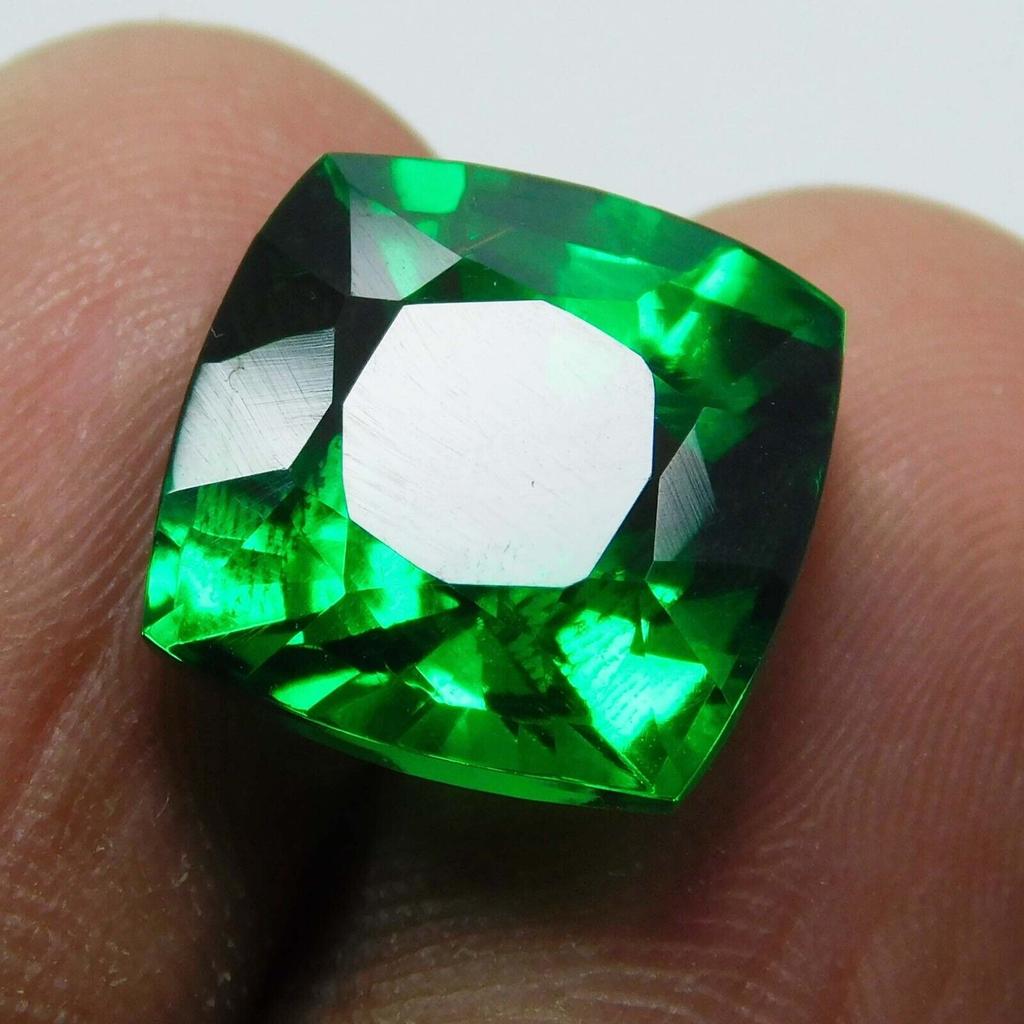 10.00 Ct NATURAL Green Tourmaline Square Cushion Shape Loose Gemstone