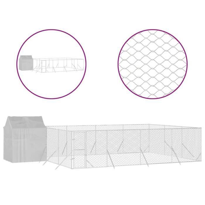 VidaXL Outdoor Dog Kennel with Silver Roof 10x6x2.5 M 3190480
