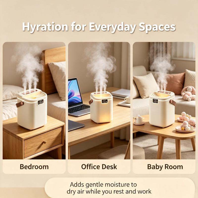 Xiaomi 3-Nozzle Portable Desktop Humidifier Large Mist Spray Silent Air Humidifier for Bedroom Home Office with Long Working Time