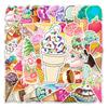 50-Count INS Style Ice Cream-Themed DIY Journal Waterproof Stickers for Luggage, Scooters, and Refrigerators.