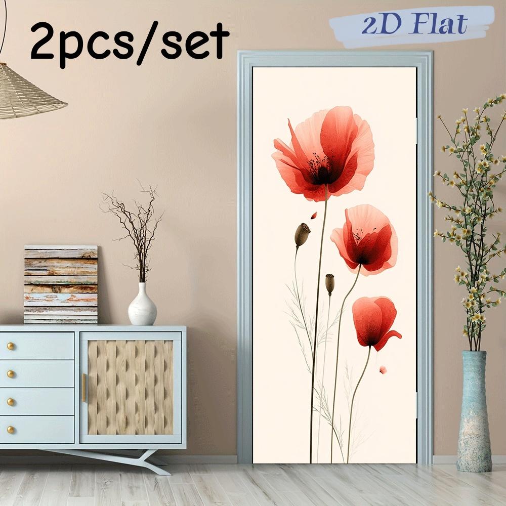 

2pcs modern minimalist door stickers self-adhesive wall stickers living room bedroom entrance decoration stickers waterproof rem (as the picture,38.5x200cmx2)