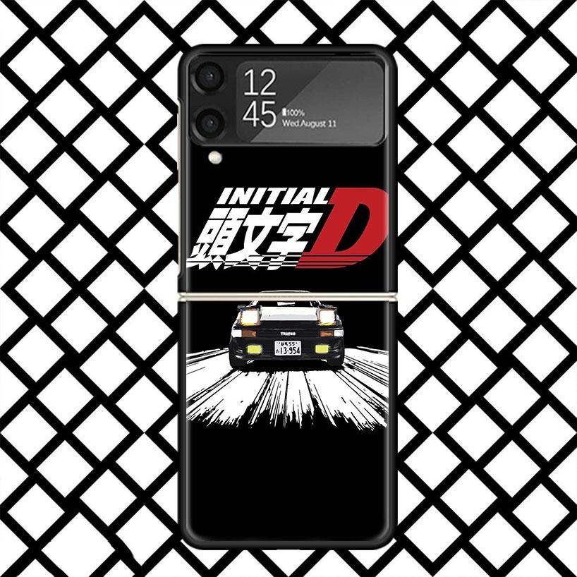 

Amine Intital D AE86 Phone Case For Samsung Z Flip 7 6 5 4 3 Galaxy ZFLIP7 ZFlip6 5G Flip5 Flip4 Flip3 5g Black Hard Cover Samsung Z Flip