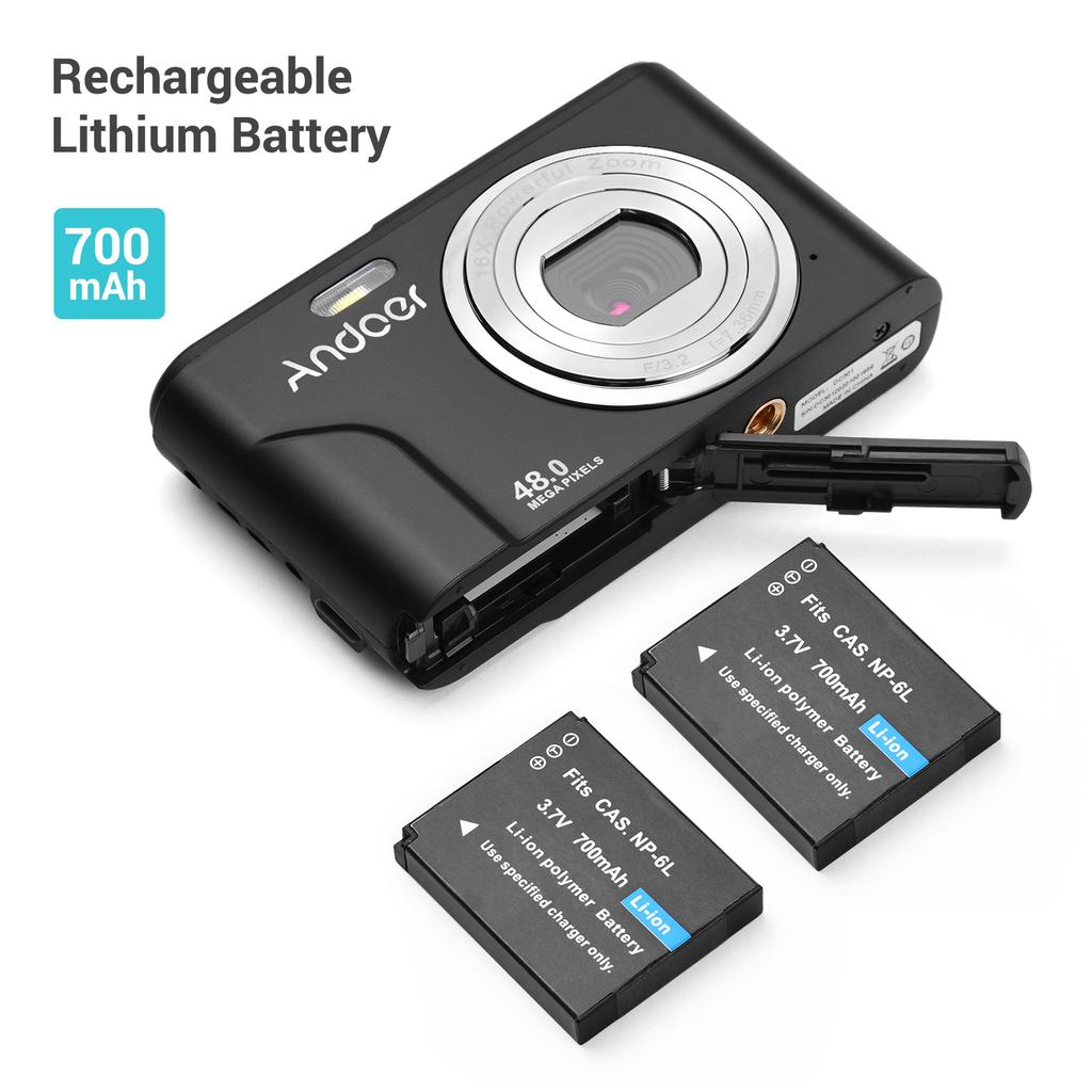 Digital Camera 48MP 1080P 2.4in 16X Zoom Autofocu Smart Detection Portable Video Camera