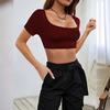 Women's Short-sleeved Athleisure T-shirt Solid Color Top