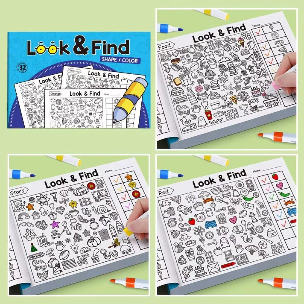 Verbeter Visuele Perceptie Leuk Kleurboek Zoek en Vind Spel Boek Kinder Cadeau