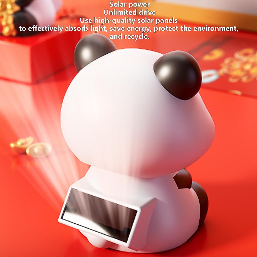 Solar Powered Panda Ornament Auto Nodding Creative Car Dashboard Ornament Home Decor