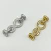 Sterling Silver S925 Universal 8-Shaped Clasp with Diamond Inlay for Bracelets and Necklaces.