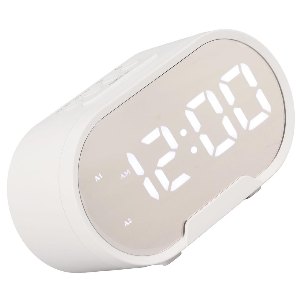 Digital Alarm Clock USB LED Display White Light Mirror Electronic Desktop Clock for Bedroom Living Room