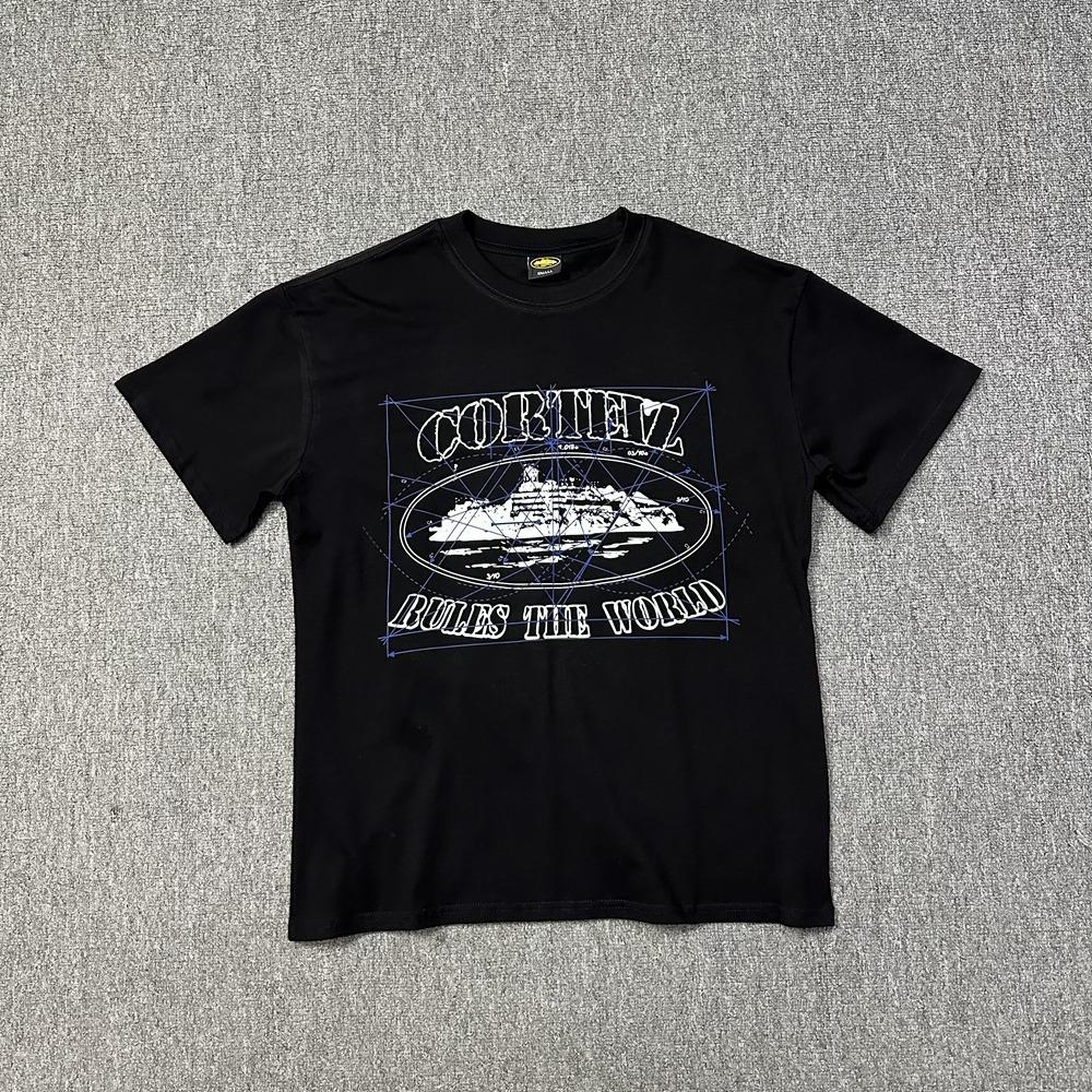 Cross-border American High Street Alcatraz Series Letter Pattern Printing Casual Loose Short-sleeved T-shirt Top Men's and Women's Tide