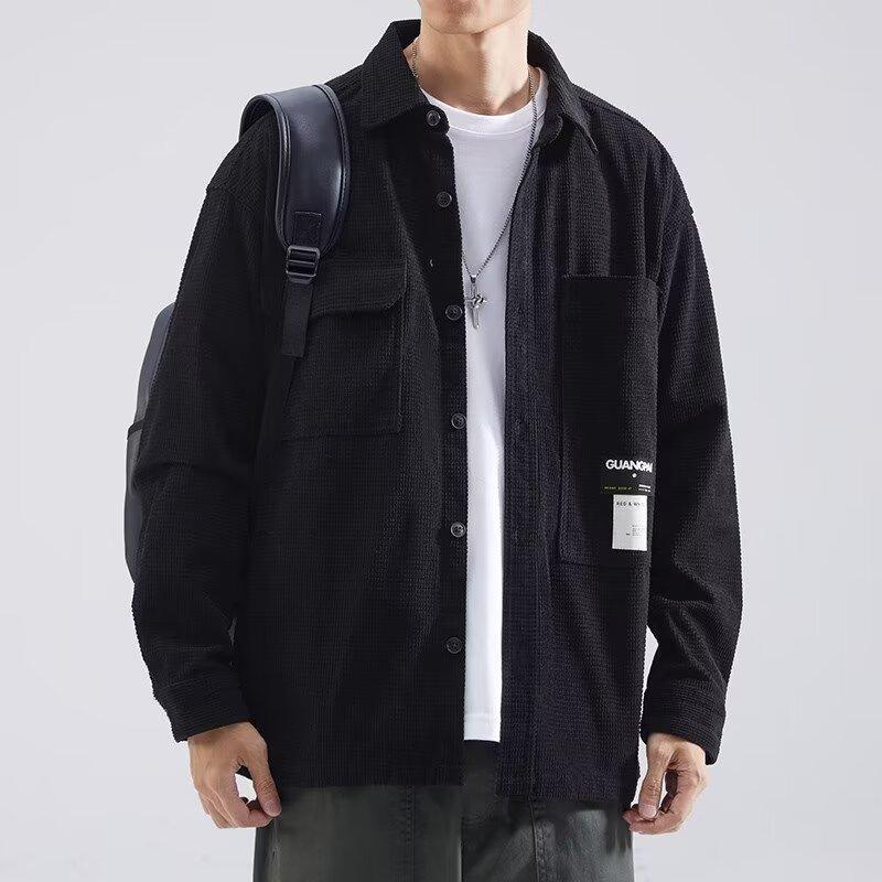 Work Shirt Long-sleeved Spring and Fall Loose Casual Jacket Men's Shirts New Versatile Tops